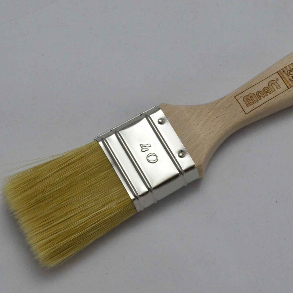 Synthetic Bristle Paint Brush Set (4 Pieces) – Polished Wooden Handles for Water-Based