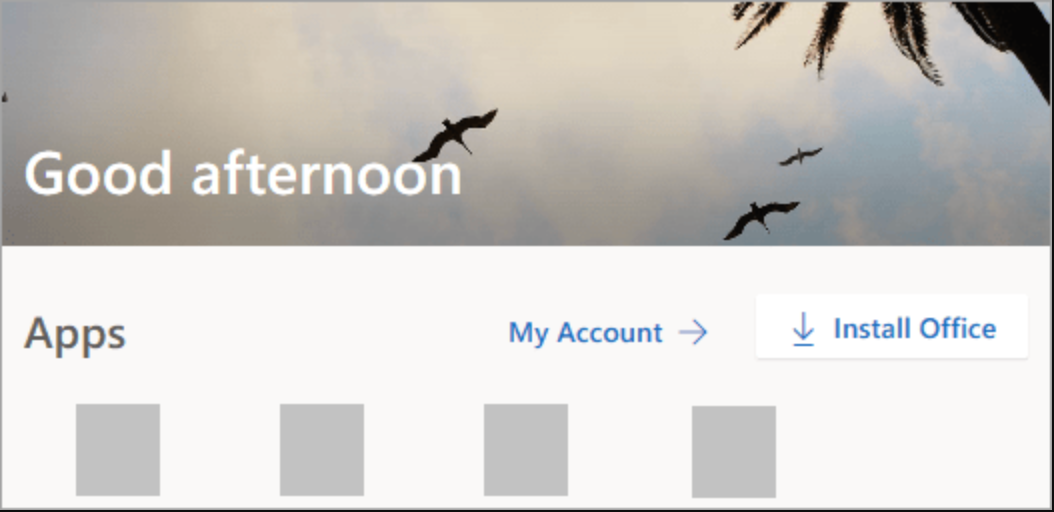 Click Install Office on the Microsoft 365 homepage