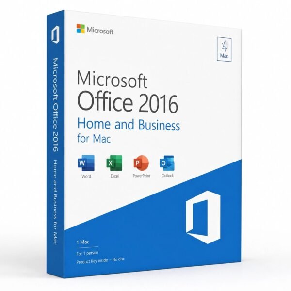 Microsoft Office 2016 Home and Business for Mac lifetime license - classic edition includes Word, Excel, PowerPoint, Outlook, OneNote for macOS