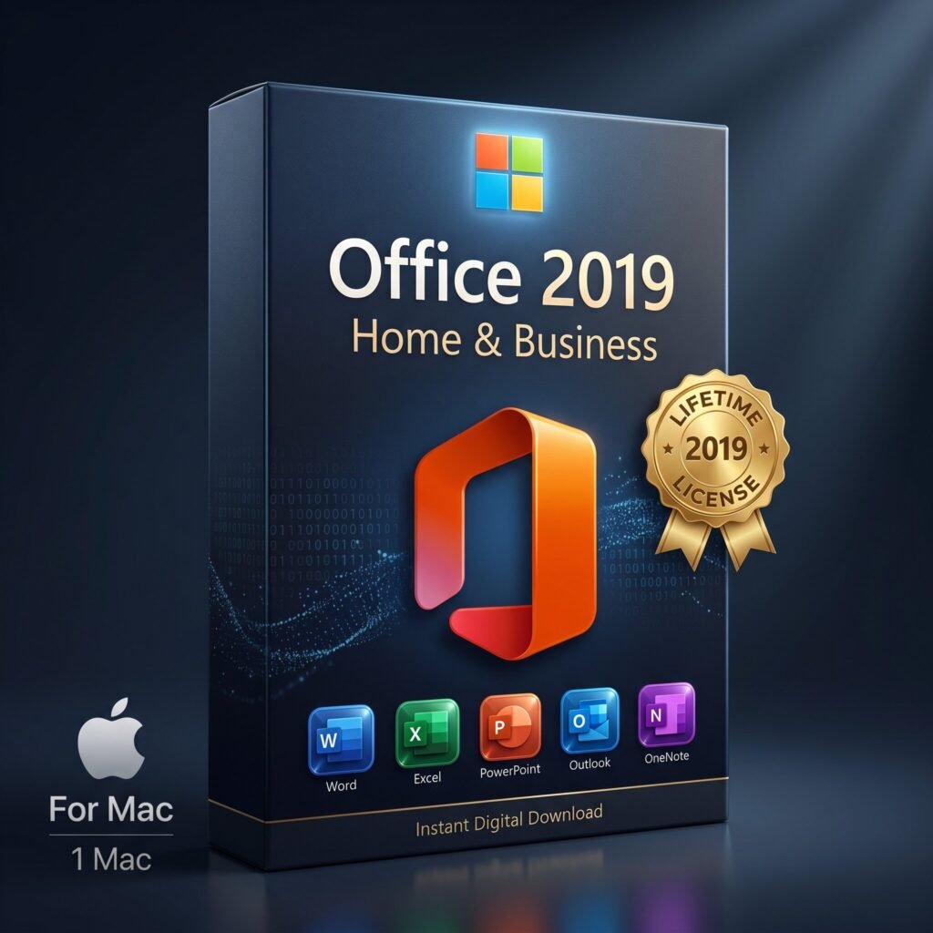 Microsoft Office 2019 Home & Business for Mac lifetime license - includes Word, Excel, PowerPoint, Outlook, OneNote for macOS