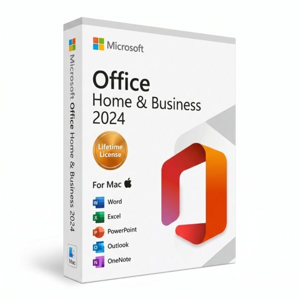 Microsoft Office 2024 Home & Business for Mac lifetime license key - includes Word, Excel, PowerPoint, Outlook, OneNote for macOS