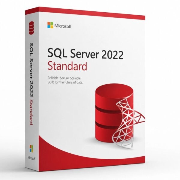 Microsoft SQL Server 2022 Standard Edition - up to 24 cores, 128GB RAM, Basic Availability Groups, flexible core or Server/CAL licensing