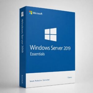 Microsoft Windows Server 2019 Essentials per server license - supports 25 users, 50 devices, no CALs required, 2 VM rights, ideal for small businesses with up to 25 employees