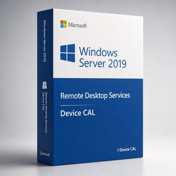 Windows Server 2019 RDS Device CAL - per-device license for Remote Desktop Services access, ideal for shift workers sharing computers, works in workgroup or domain