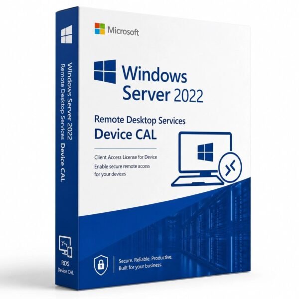 Windows Server 2022 RDS Device CAL - per-device license for Remote Desktop Services access, ideal for shift workers sharing computers, forward-compatible with Windows Server 2025