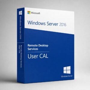 Windows Server 2016 RDS User CAL - per-user license for Remote Desktop Services access from any device, requires Active Directory, extended support through January 2027