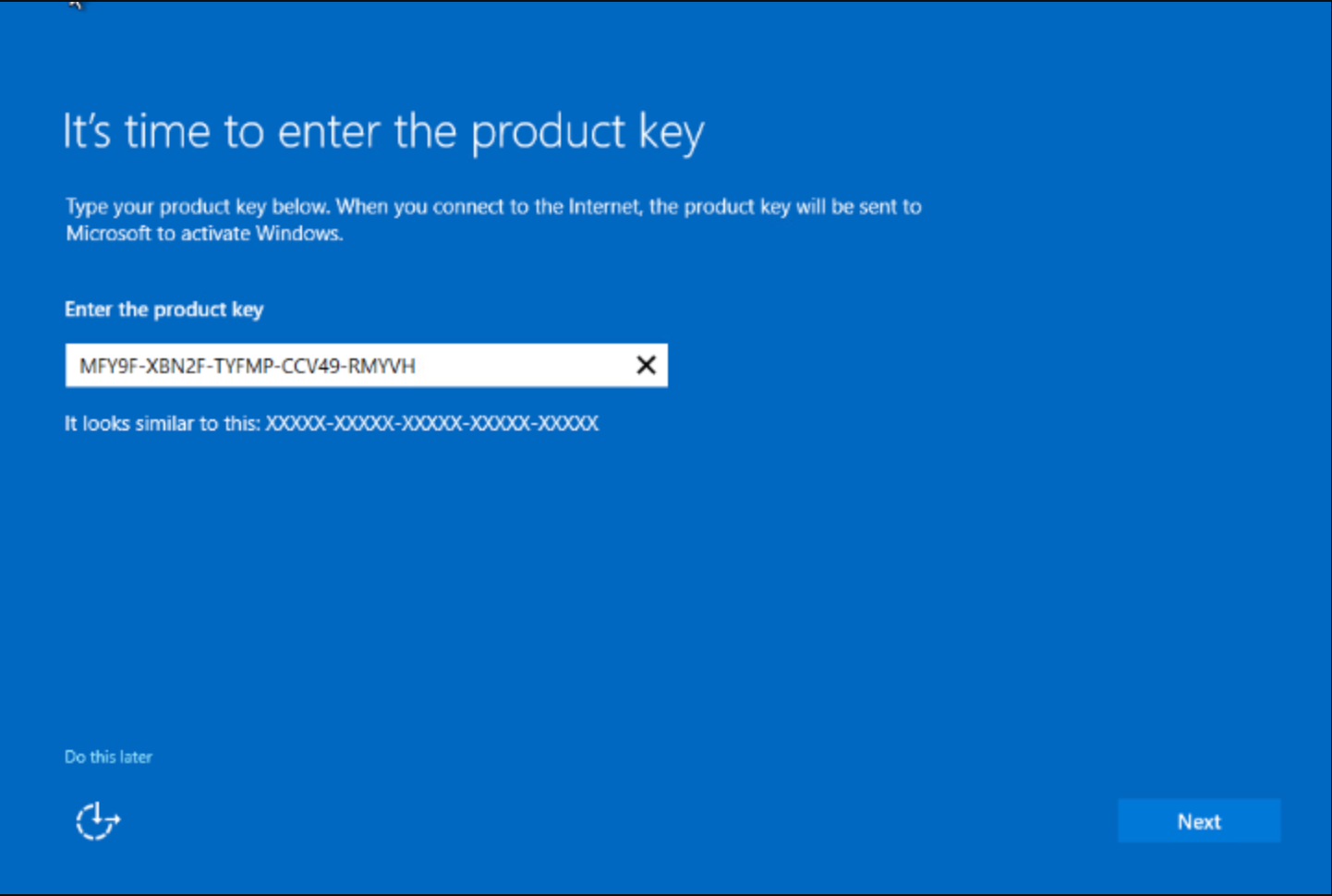 Enter your Windows Server 2025 Datacenter product key in Settings Activation