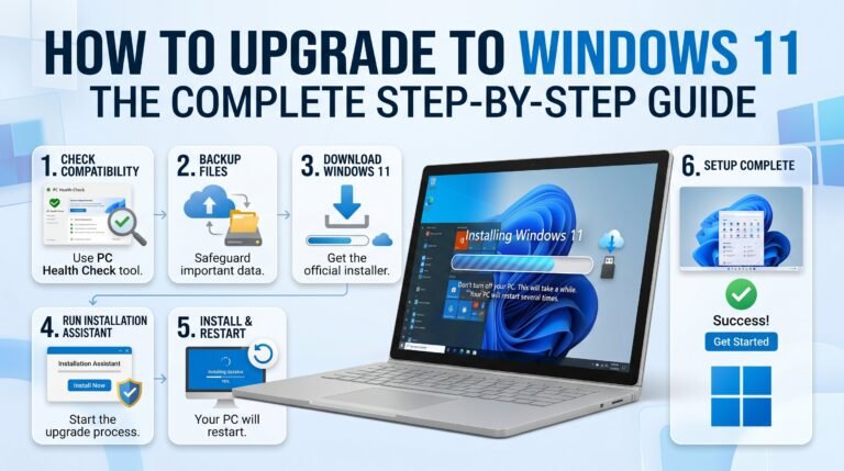 How to upgrade to Windows 11 - complete step-by-step guide with compatibility check, backup, and installation instructions