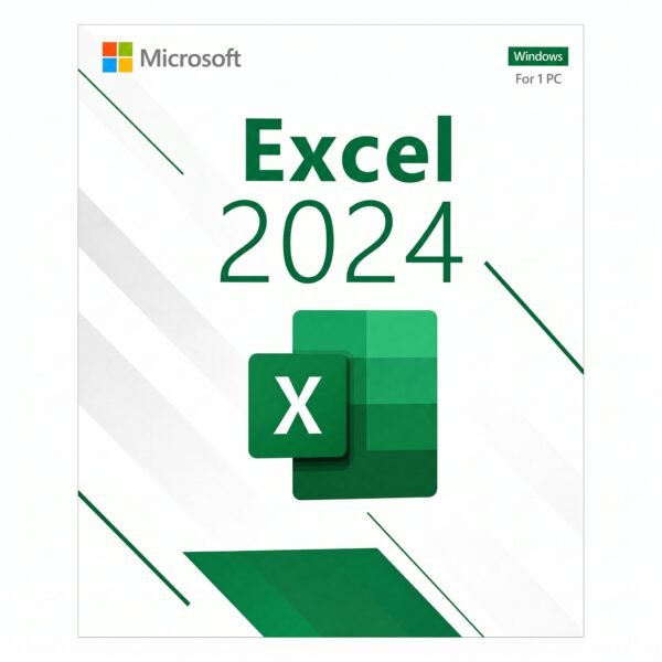 Microsoft Excel 2024 for Windows – Genuine spreadsheet software for data analysis, budgeting, financial modeling, and reporting. Lifetime license for 1 PC in the USA and Canada.