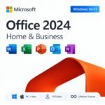 Microsoft Office 2024 Home & Business Lifetime License for PC and Mac – includes Word, Excel, PowerPoint, Outlook, and OneNote. Valid for 1 PC or Mac, one-time purchase, no subscription, compatible with Windows 10, 11, and macOS.