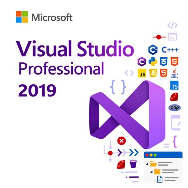 Microsoft Visual Studio Professional 2019 – Genuine integrated development environment (IDE) for .NET, C#, C++, Python, JavaScript, TypeScript, PHP, and web, cloud, and mobile app development. Lifetime license for 1 PC in the USA and Canada.