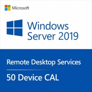 Microsoft Windows Server 2019 Remote Desktop Services 50 Device CALs – Genuine RDS CAL license for secure remote access, shared workstations, and shift workers in the USA and Canada.