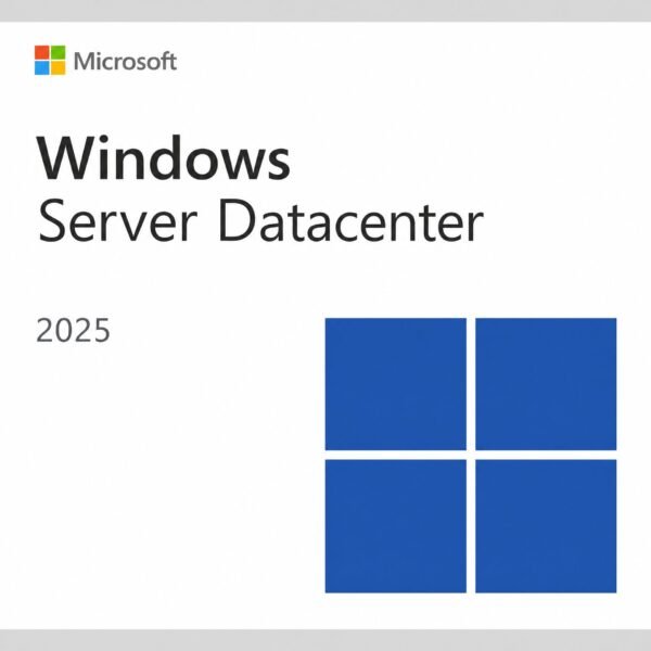 Microsoft Windows Server 2025 Datacenter License – Genuine cloud-ready operating system for enterprise virtualization, hybrid cloud, AI workloads, and software-defined datacenters. Unlimited virtualization rights. USA and Canada.
