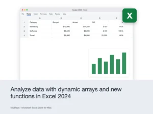 Microsoft Excel 2024 for Mac – Analyze data with dynamic arrays and new functions in Excel 2024