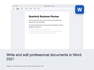 Microsoft Office 2021 Home & Business for Mac – Write and edit professional documents in Word 2021