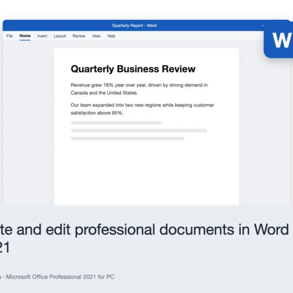 Microsoft Office Professional 2021 for PC – Write and edit professional documents in Word 2021