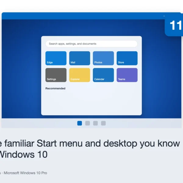 Microsoft Windows 10 Pro – The familiar Start menu and desktop you know in Windows 10