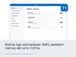 Microsoft Windows 11 Pro for Workstations – Built for high-end hardware: ReFS, persistent memory and up to 4 CPUs