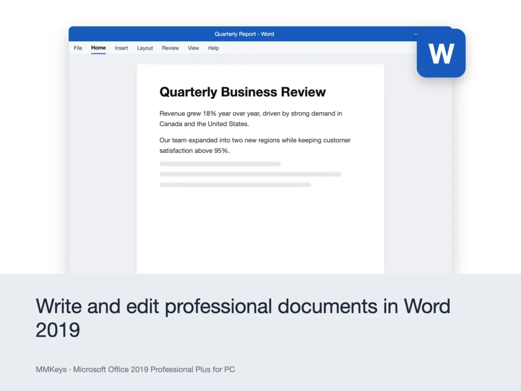 Microsoft Office 2019 Professional Plus for PC – Write and edit professional documents in Word 2019