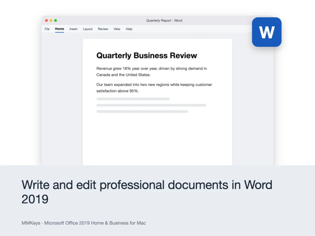 Microsoft Office 2019 Home & Business for Mac – Write and edit professional documents in Word 2019