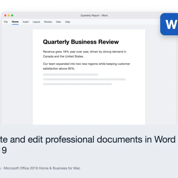 Microsoft Office 2019 Home & Business for Mac – Write and edit professional documents in Word 2019